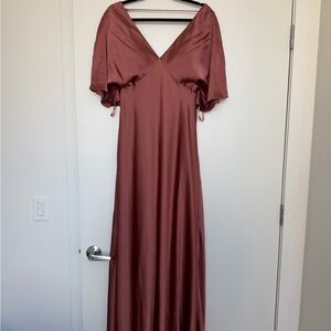 Revelry Dusty Rose Satin Maxi Dress